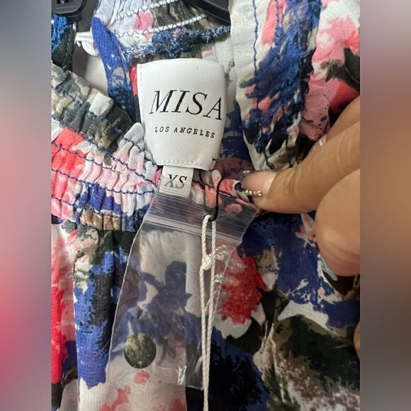 Misa Los Angeles x Revolve Tie Dye Floral Savanna Asymmetrical Hem Dress XS - Picture 10 of 13